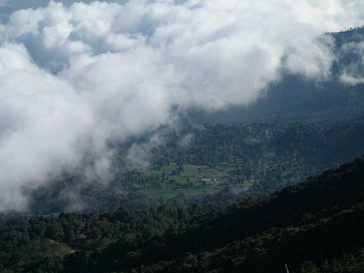 Looking down the slopes of the Turrialba volcano