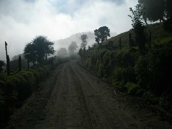 On our way up to the volcano